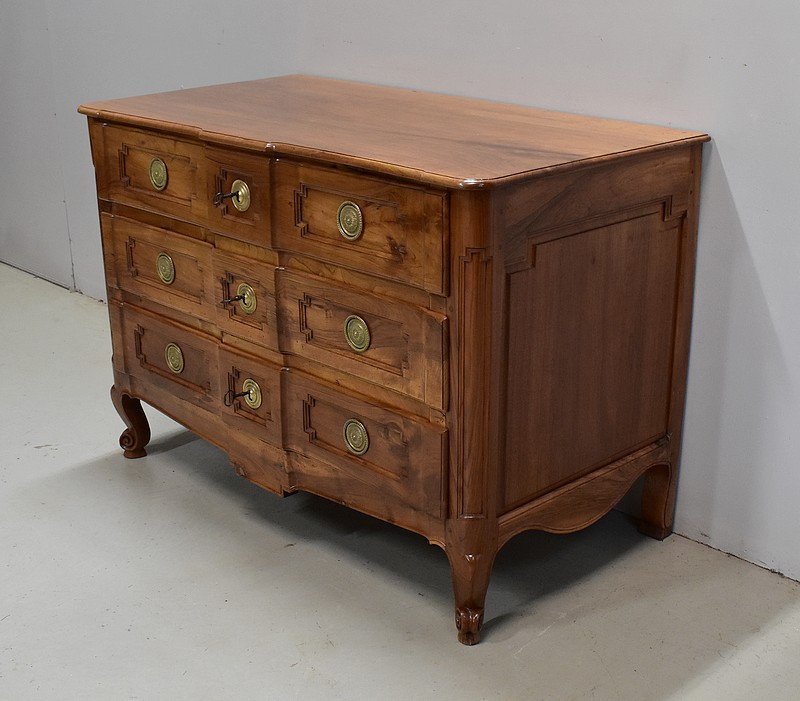 Crossbow Commode In Solid Blond Walnut, Transition Period Louis XV / Louis XVI - XVIIIth-photo-3