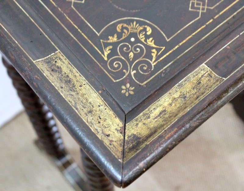 Small Work Table In Lacquered Wood, Napoleon III Period - Mid-19th Century-photo-1