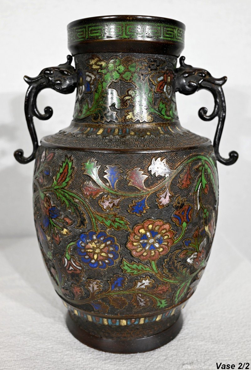 Pair Of Bronze Vases, China - Late Nineteenth-photo-4