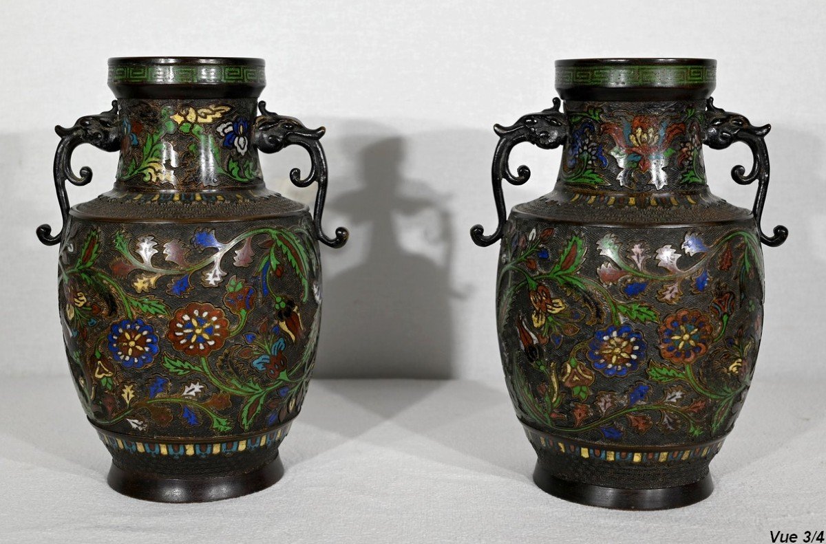 Pair Of Bronze Vases, China - Late Nineteenth-photo-6