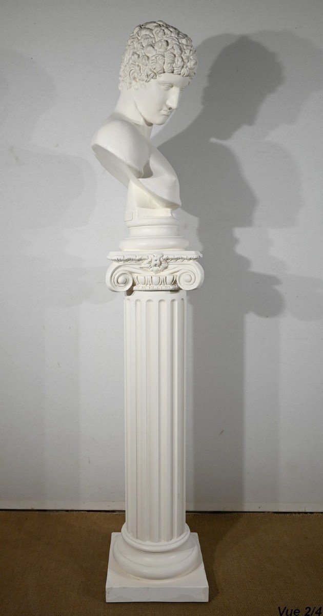 Bust Of Antinoüs On Column Set - Late Nineteenth-photo-4