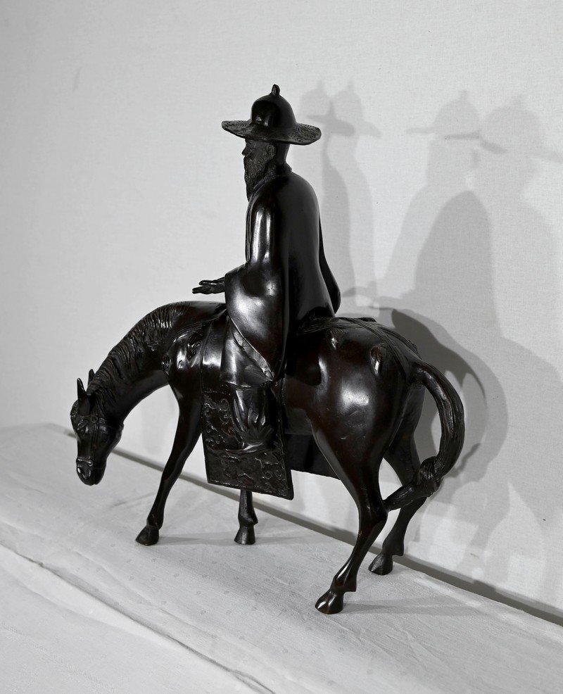 “le Cavalier” Bronze Set, China – Early 20th Century-photo-3