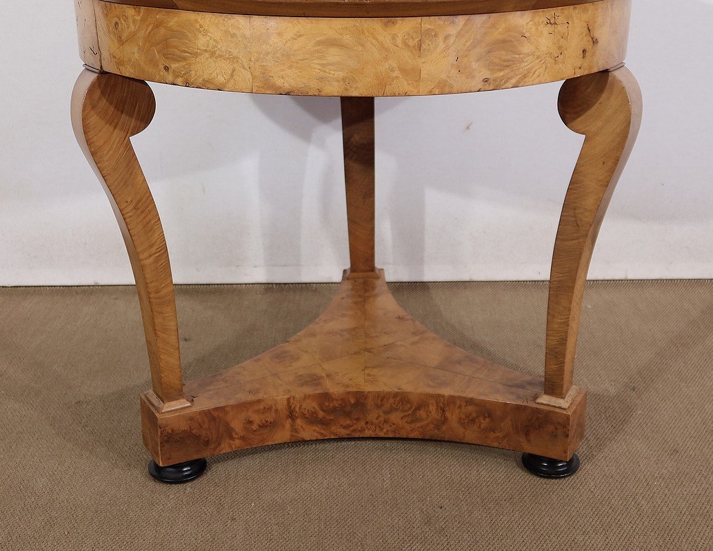 Pedestal Table In Walnut And Marble, Restoration Period - Early Nineteenth-photo-4