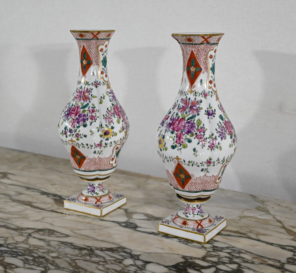 Paire De Vases De La Manufacture Samson – XIXe-photo-2