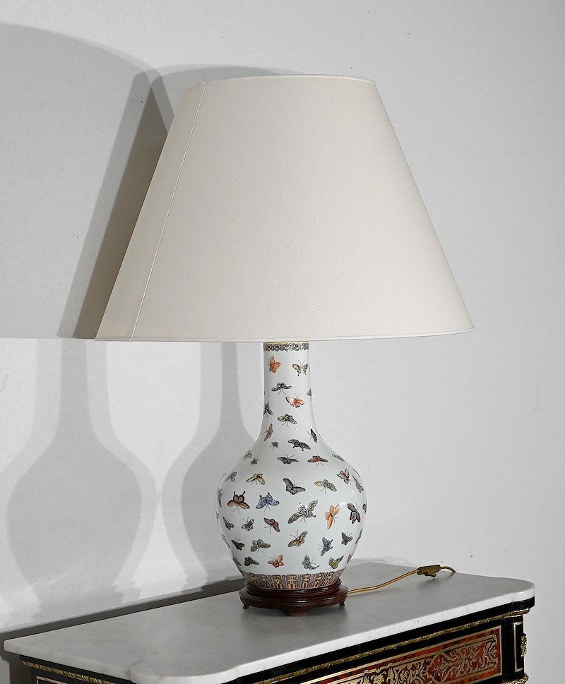 Important “butterfly” Lamp In Chinese Porcelain – 1960-photo-4