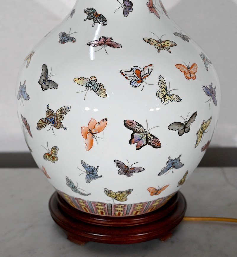 Important “butterfly” Lamp In Chinese Porcelain – 1960-photo-8