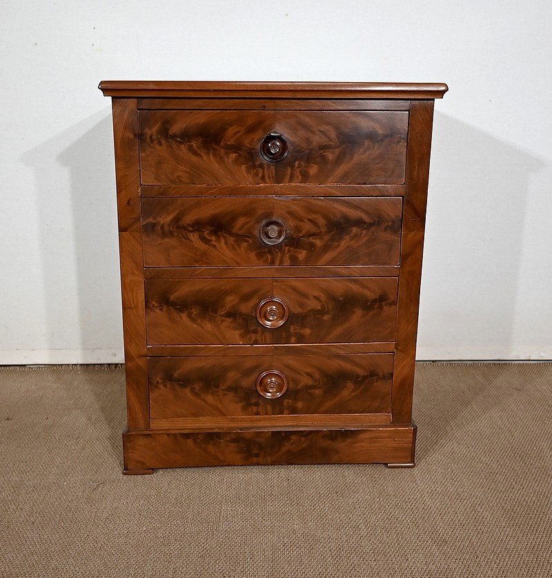 Small Chest Of Drawers In Burl Mahogany - Late Nineteenth-photo-2