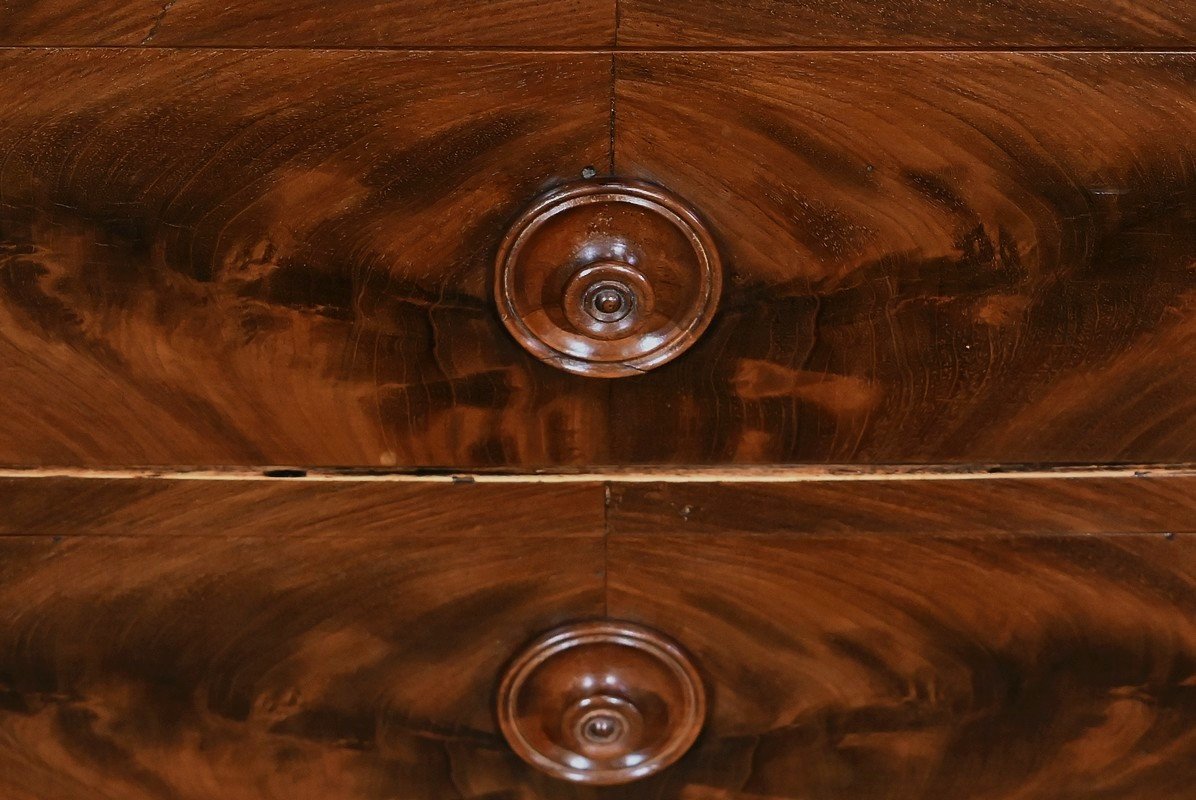 Small Chest Of Drawers In Burl Mahogany - Late Nineteenth-photo-4