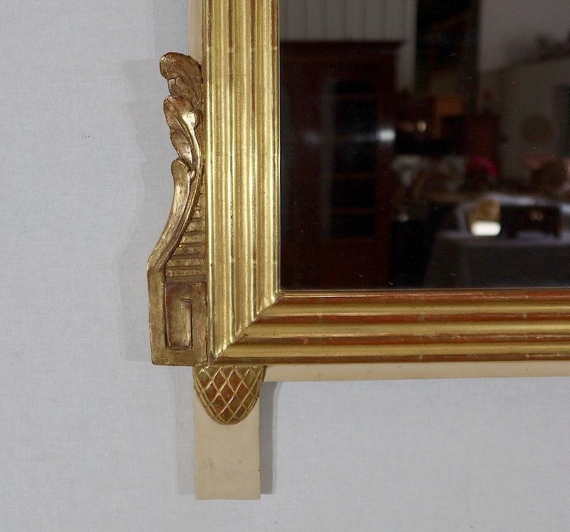 Mirror In Golden Wood With Gold Leaf, Louis XVI Style - 2nd Part Nineteenth-photo-7