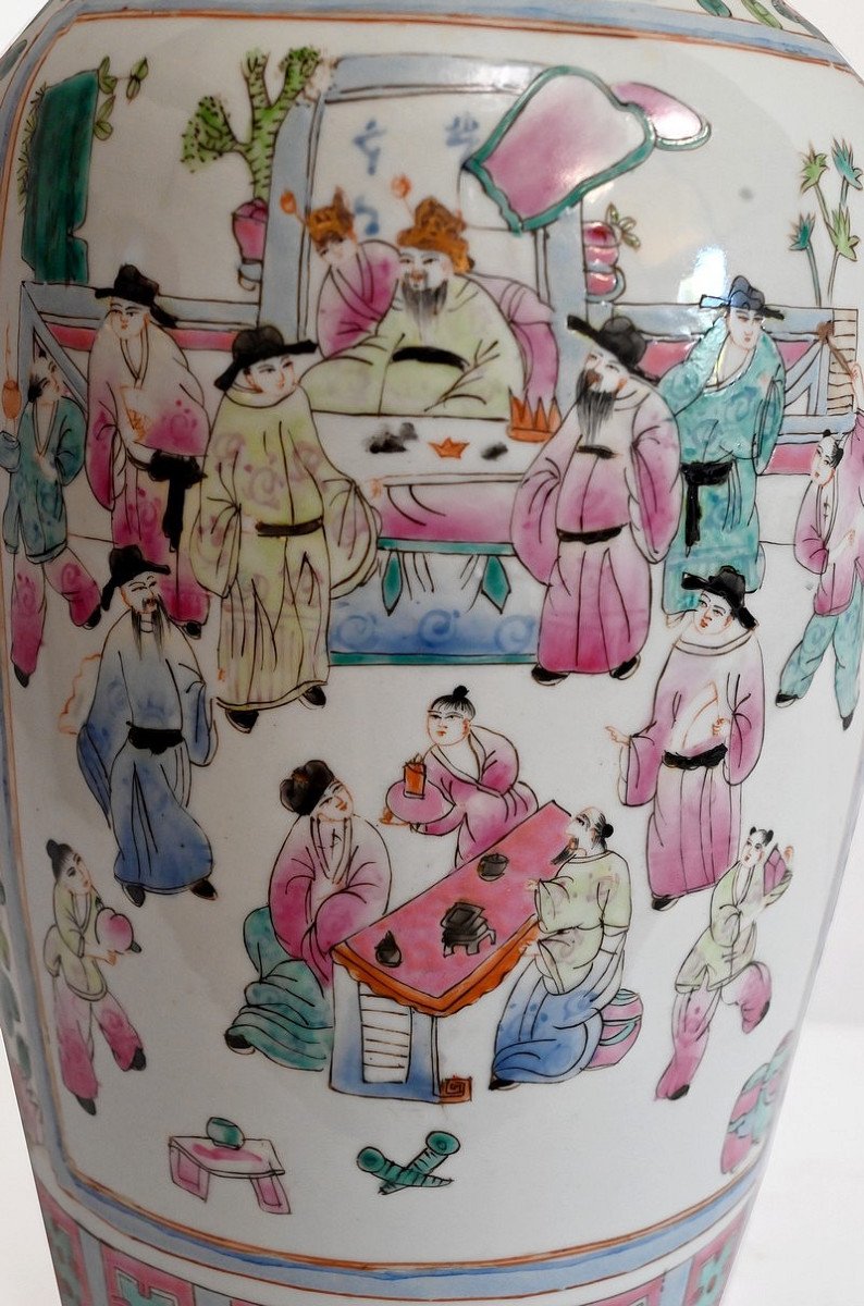 Important Vase En Porcelaine, Chine – XXe-photo-3