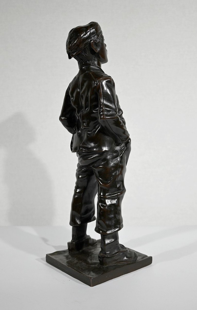 Bronze “the Whistler” After H. Hertzberg – Late 19th Century-photo-2