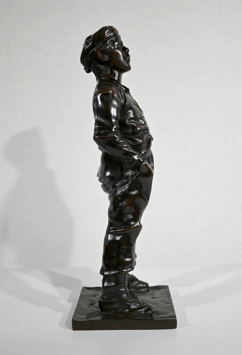 Bronze “the Whistler” After H. Hertzberg – Late 19th Century-photo-3