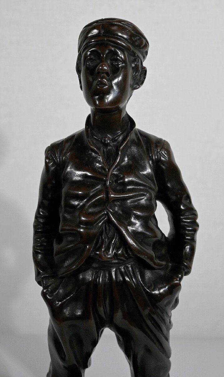 Bronze “the Whistler” After H. Hertzberg – Late 19th Century-photo-4