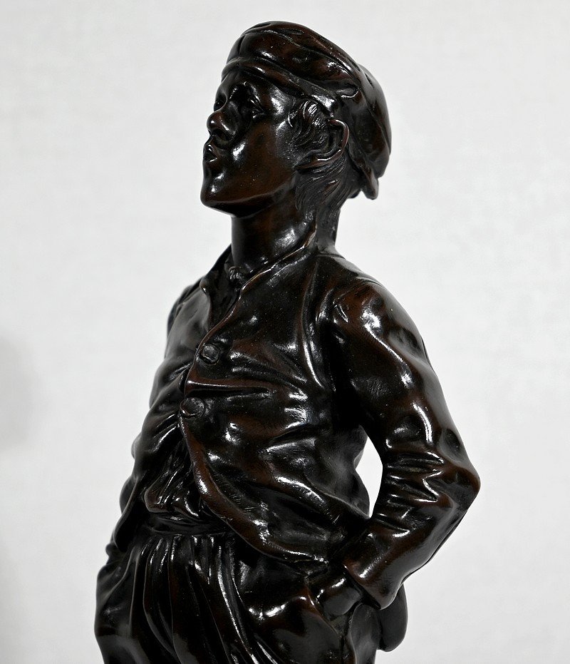 Bronze “the Whistler” After H. Hertzberg – Late 19th Century-photo-5