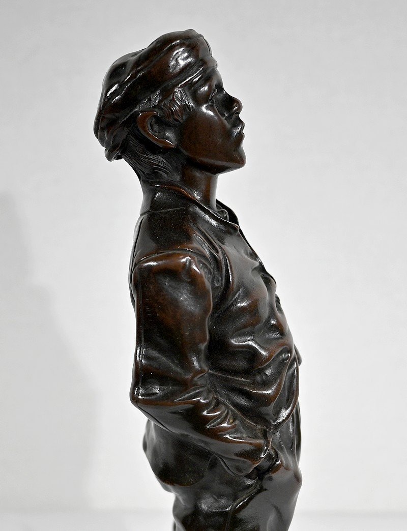 Bronze “the Whistler” After H. Hertzberg – Late 19th Century-photo-6