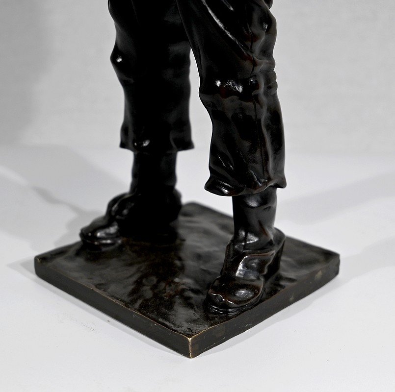 Bronze “the Whistler” After H. Hertzberg – Late 19th Century-photo-8