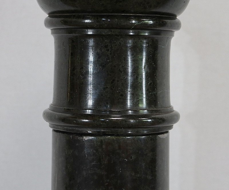 Column With Turntable In Sea Green Marble - 2nd Half Nineteenth-photo-1