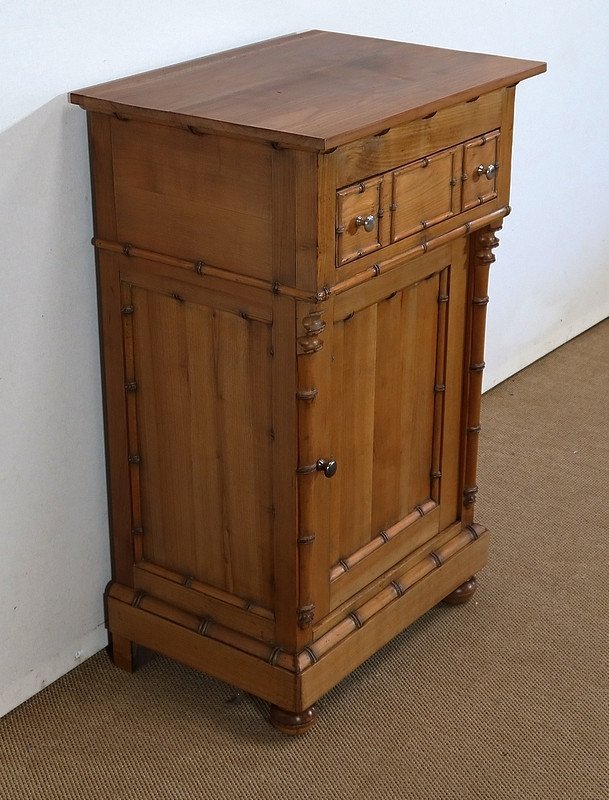 Small Cabinet In Solid Cherry, Bamboo Taste, Art Nouveau - 1900 Period-photo-2