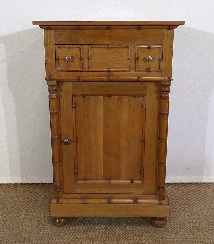 Small Cabinet In Solid Cherry, Bamboo Taste, Art Nouveau - 1900 Period-photo-2