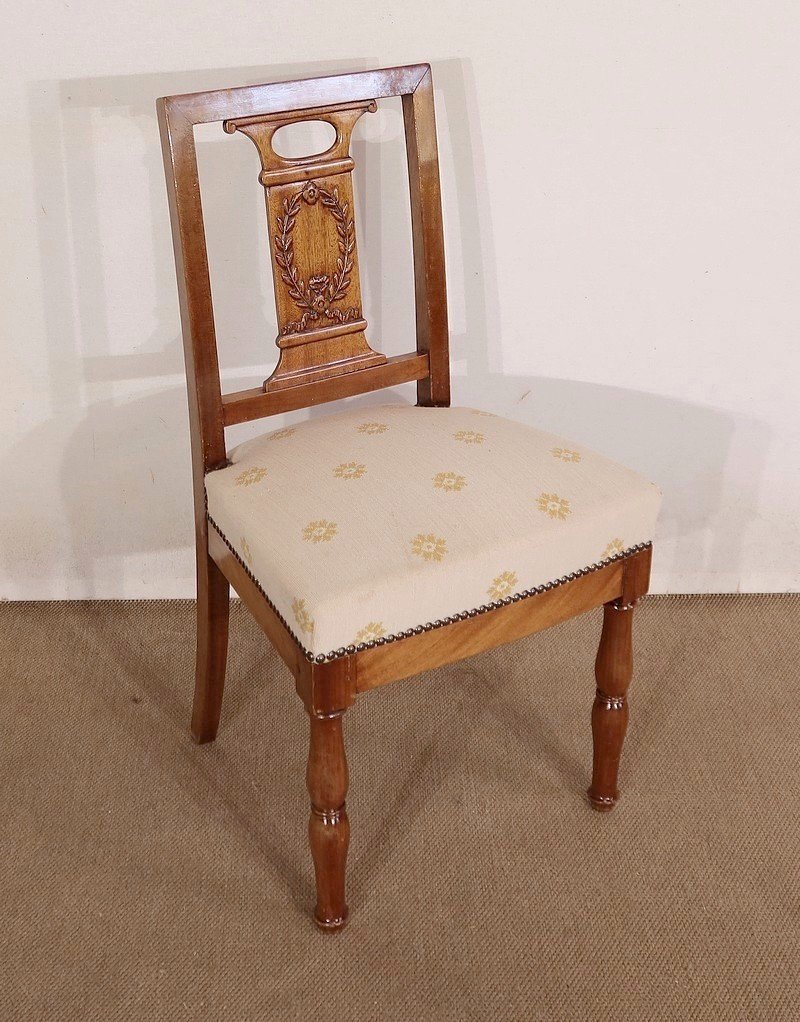 Pair Of Chairs In Solid Mahogany, Restoration Period - Early Nineteenth-photo-4