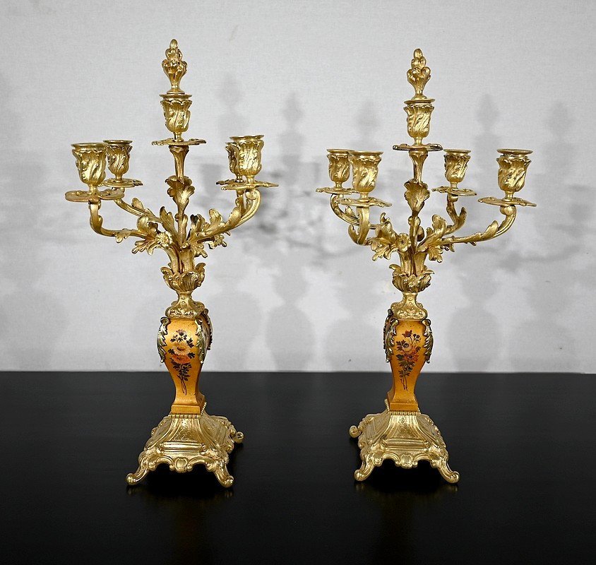 Important Gilt Bronze And Martin Varnish Fireplace Trim, Louis XV Style - Mid-19th Century-photo-8