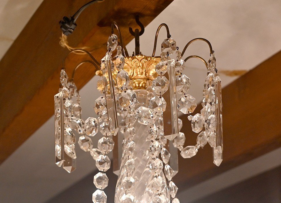 Crystal And Bronze Chandelier, Louis XV Style, Napoleon III Period - Mid-19th Century-photo-8