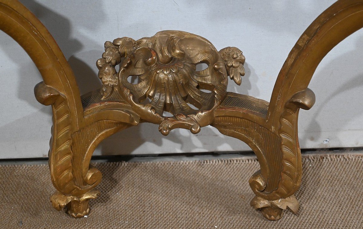 Wall Console In Golden Wood, Louis XV Style, Napoleon III Period - Mid-19th Century-photo-5