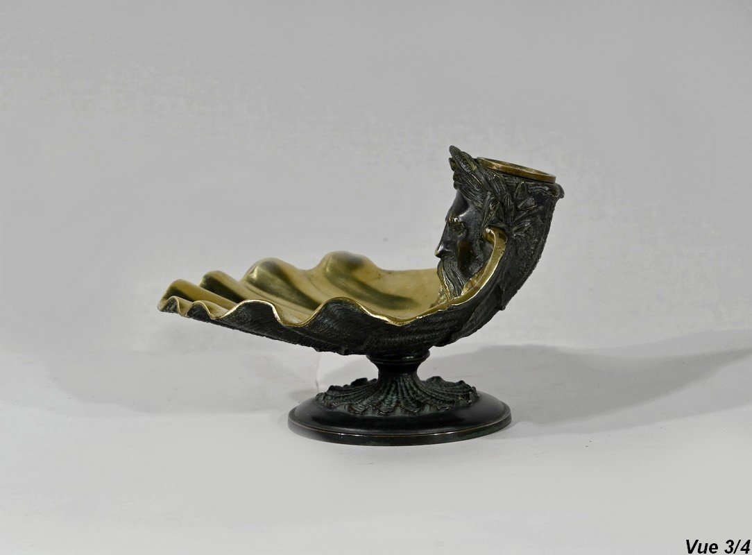 Bronze Inkwell With Double Patina - 2nd Part Of The Nineteenth-photo-3