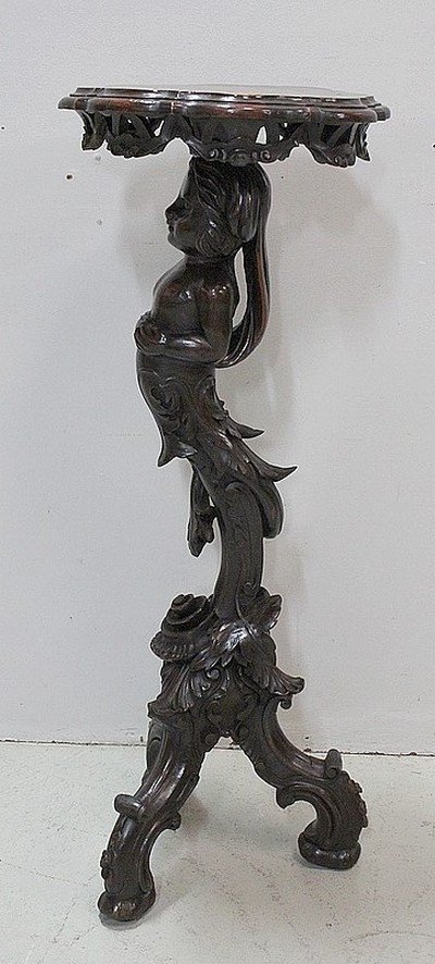 Putti Stand In Carved Wood - Late Nineteenth-photo-6