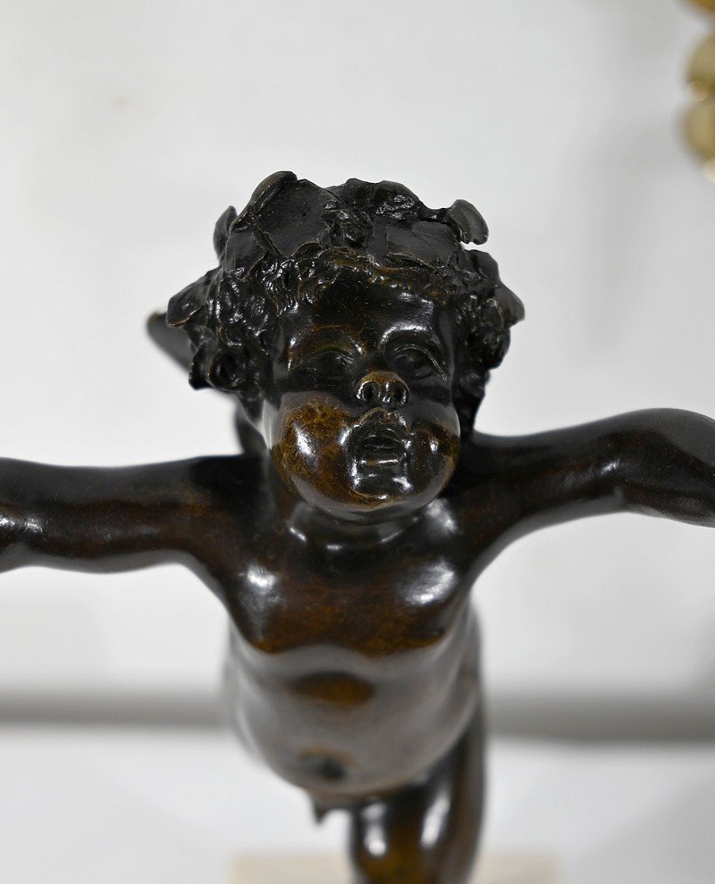 Pair Of Candlesticks In Bronze And Marble - 1st Part Of The Nineteenth-photo-3