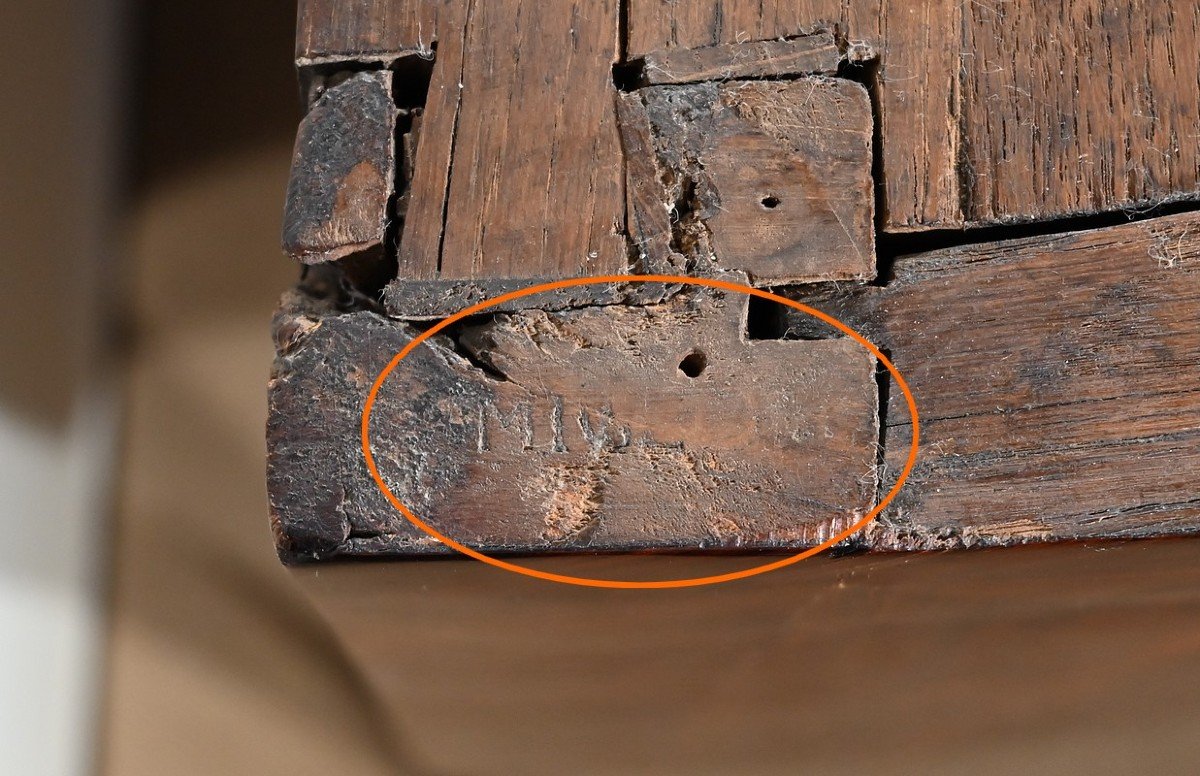 Chest Of Drawers In Precious Wood, Stamped P. Migeon, Louis XV Period - 1st Part 18th Century-photo-6