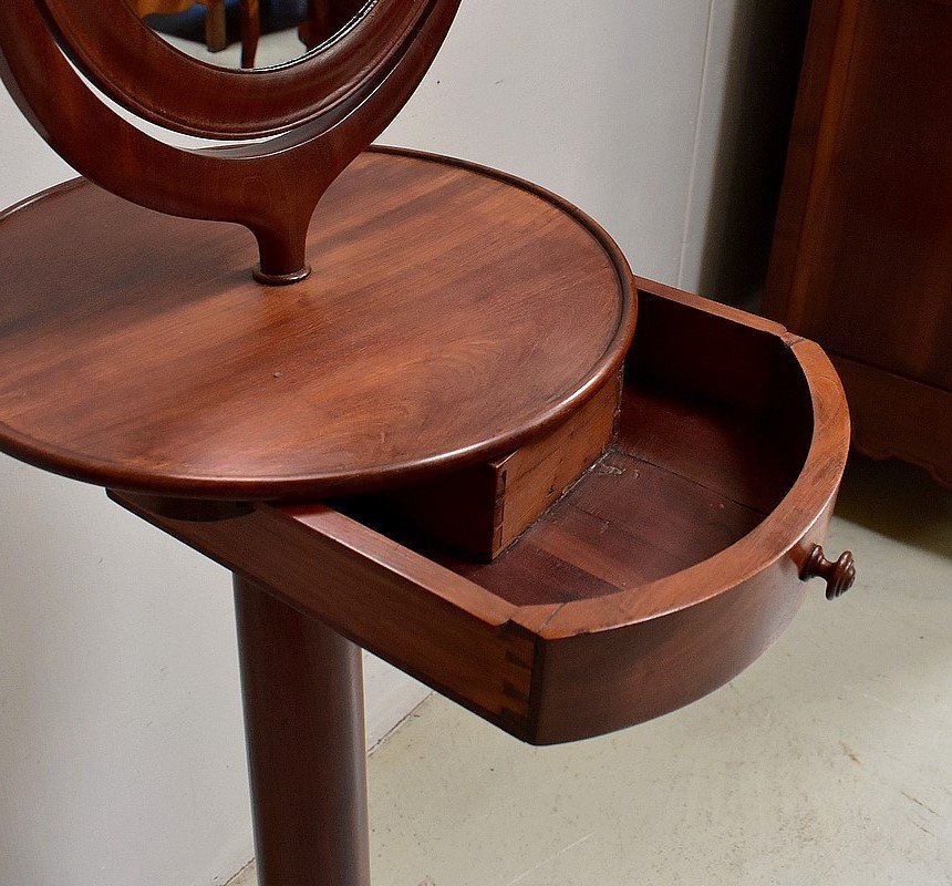 Barbière In Solid Mahogany From Cuba, Restoration Period - 1st Part Of The Nineteenth-photo-4