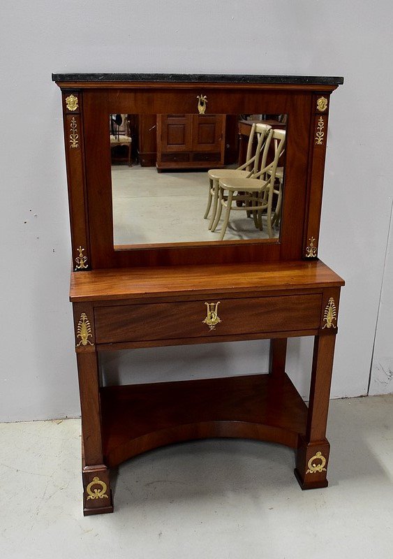 Small Secretary - Console In Mahogany From Cuba, Directoire Style - Mid-19th Century