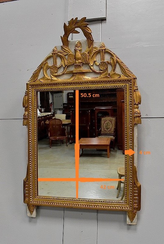 Petit Miroir En Bois Doré, Style Louis XVI - Début XXe-photo-7