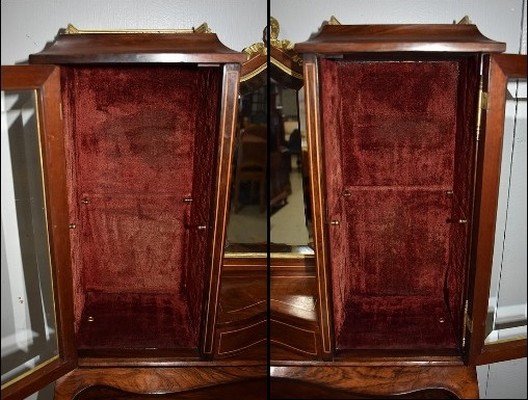 Small Secretaire Bonheur Du Jour, In Rio Rosewood Veneer, Napoleon III Period - Nineteenth-photo-1