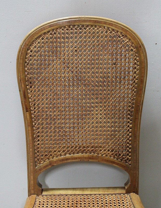 Pair Of Caned Chairs, In Solid Blond Cherry - 1920/1930-photo-3