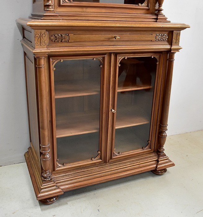 Small Buffet Two Bodies In Solid Walnut - 1900s-photo-4