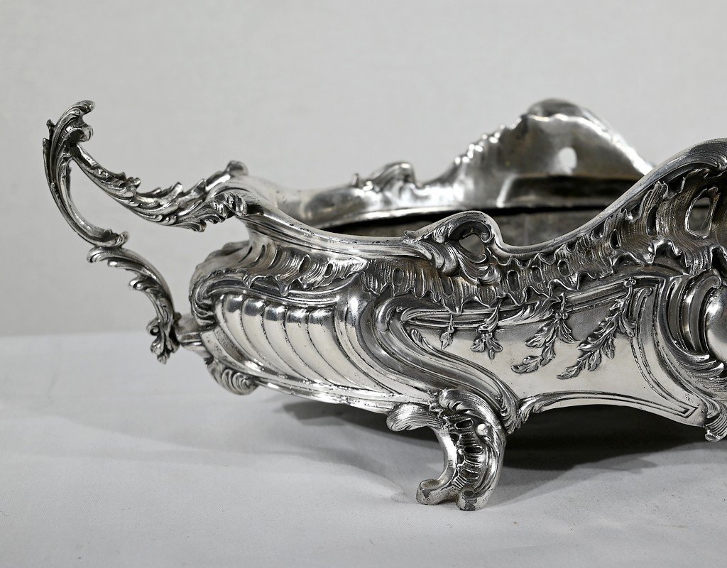 Planter In Silver Bronze, Louis XV Style - 2nd Half Nineteenth-photo-2