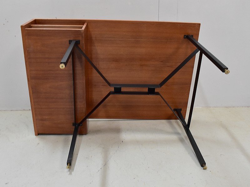 Double Desk In Teak Veneer, Vintage Style, Attributed To G. Guermonprez - 1950s/1960s-photo-8