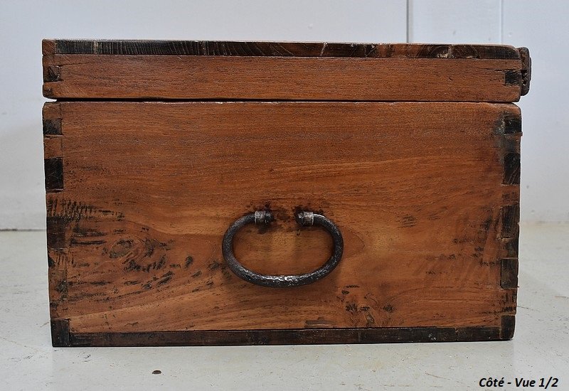 Chest In Solid Ash And Iron Handles - Mid Nineteenth-photo-2