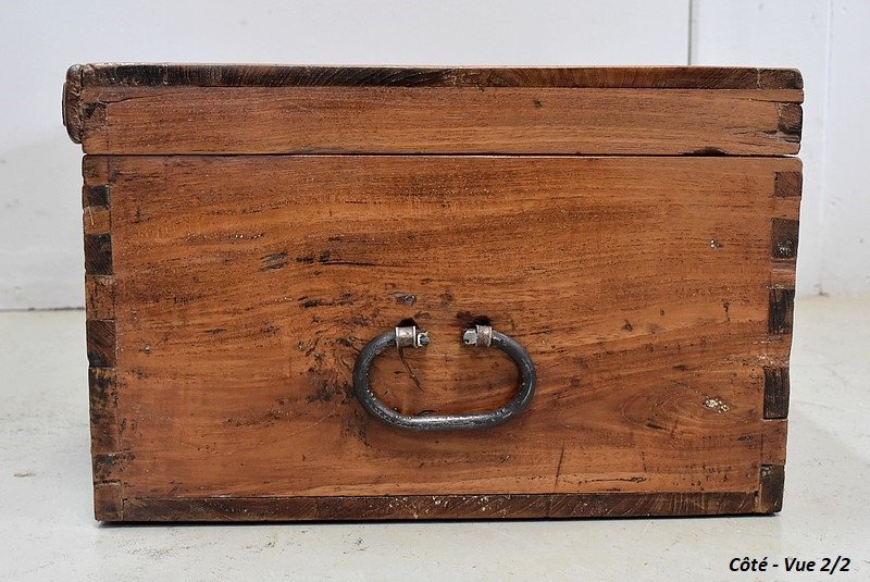 Chest In Solid Ash And Iron Handles - Mid Nineteenth-photo-3