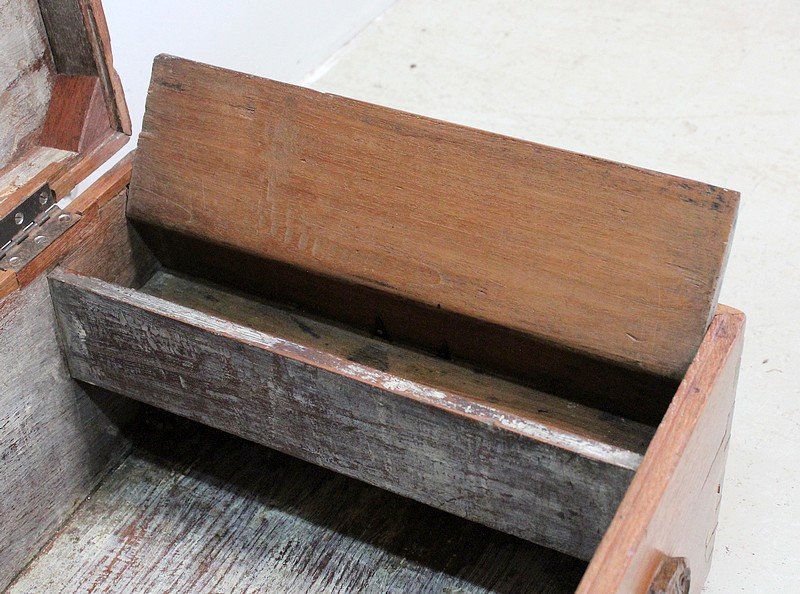 Chest In Solid Ash And Iron Handles - Mid Nineteenth-photo-5