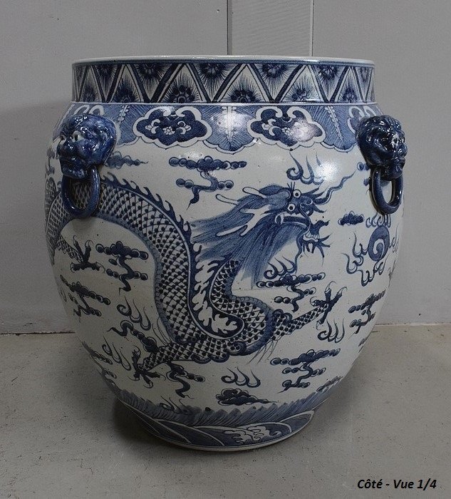 Large Ceramic Potiche. With Oriental Decorations, Origin China - XXth-photo-3