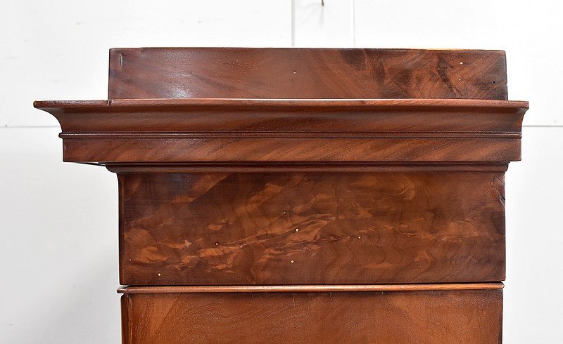 Small Showcase In Mahogany Burl Veneer, Restoration Period - Mid-19th Century-photo-5