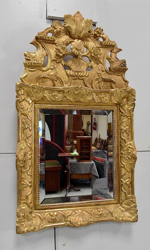 Petit Miroir En Bois Doré, Style Régence - Fin XIXe