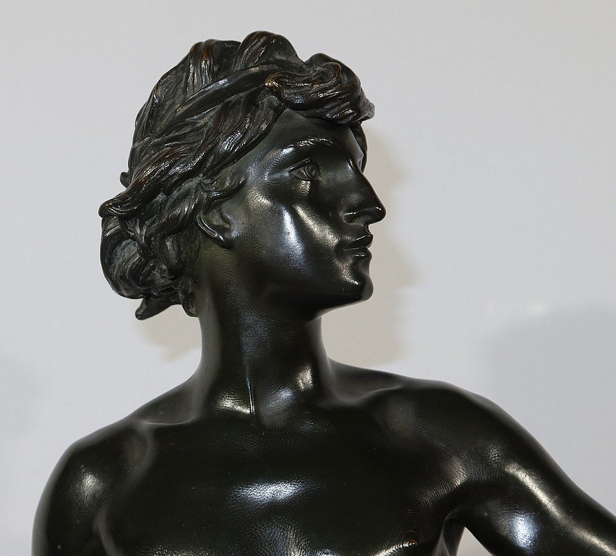 Important Bronze “david”, By A. Gaudez – Late 19th Century-photo-1