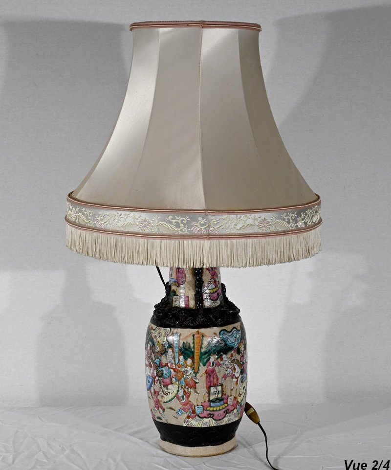 Nanjing Porcelain Lamp, China - Late 19th Century-photo-2