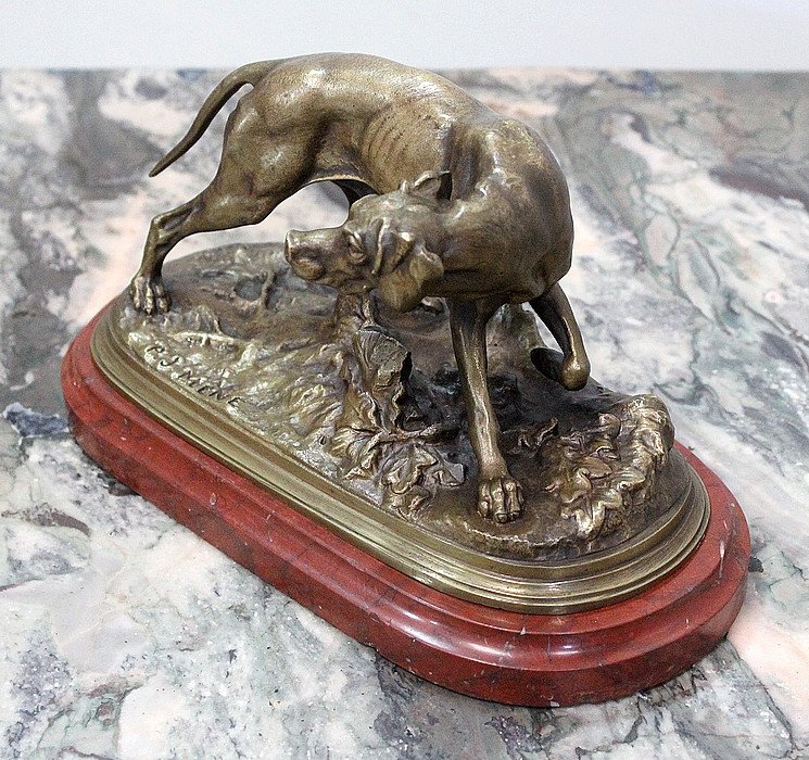 Bronze Of A Braque Dog, By Pj Mêne - Mid-19th Century-photo-2