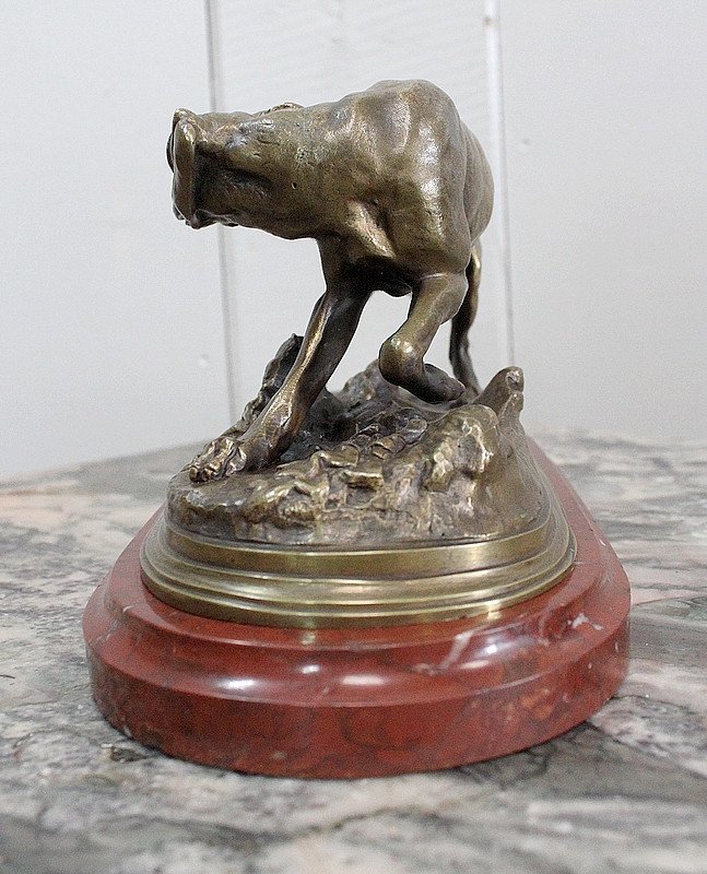 Bronze D’un Chien Braque, De P.j Mêne – Milieu XIXe-photo-3