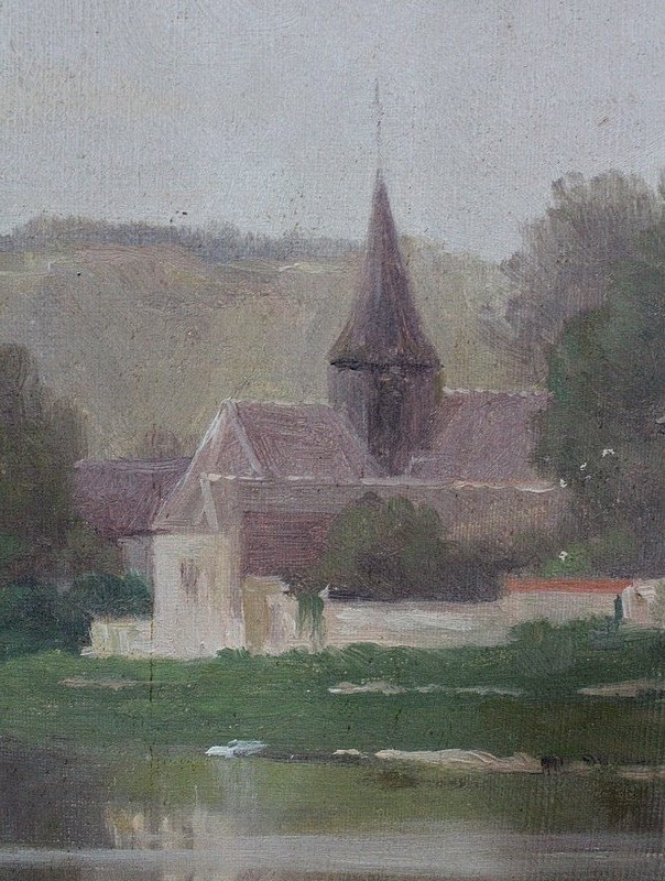 Peinture Sur Toile à Cadre Doré, De A. Delahogue – 1892-photo-1